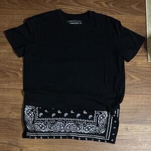 The Narrows Black Short Sleeve Bandana Hen Shirt Mini Dress Baddie Brat Biker